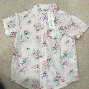 Floral Short sleeve boys button down